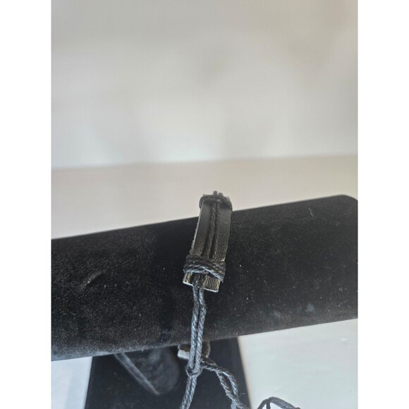 Black Men's Leather Bracelet Religious Catholic Saint St Benedict Medal protect - Picture 3 of 6